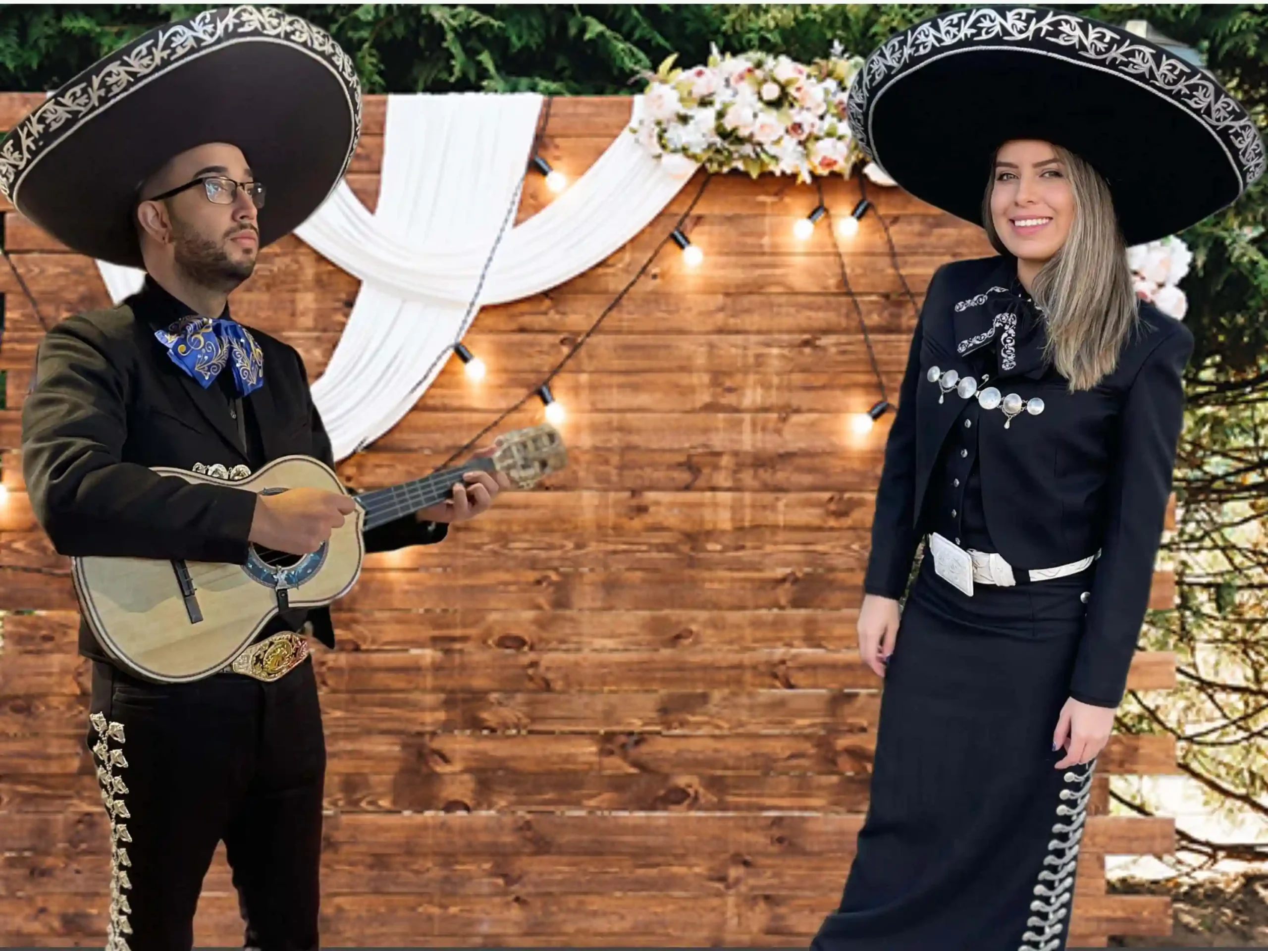 Mariachis amenizando fiesta